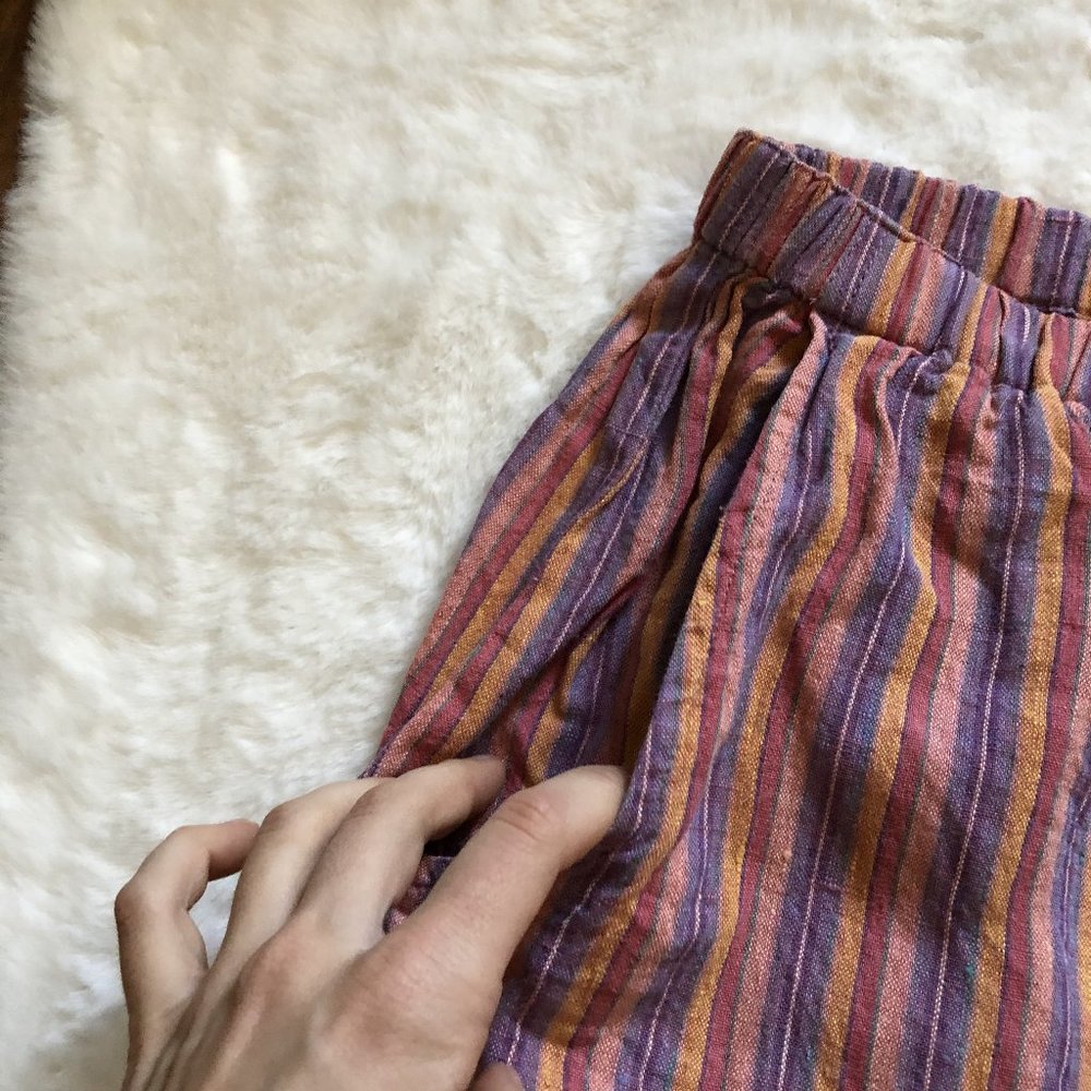 Flax striped shorts 100% linen size small - Picture 3 of 9